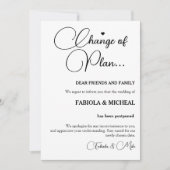 Invitation Replanifier le Mariage repoussé par le mariage mod (Devant)