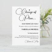 Invitation Replanifier le Mariage repoussé par le mariage mod (Debout devant)