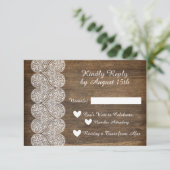 Invitation Répondez pour un mariage rustique avec Wood and La (Debout devant)