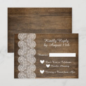 Invitation Répondez pour un mariage rustique avec Wood and La (Devant / Derrière)