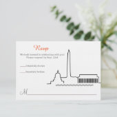 Invitation Répondre à une demande de mariage sur la skyline d (Debout devant)