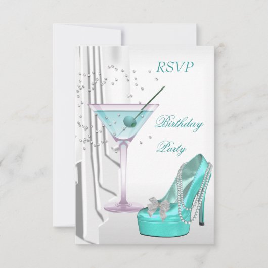 Invitation Répondre à une soirée d'anniversaire chaussure per (Devant)