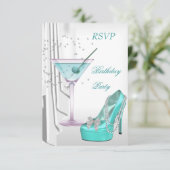 Invitation Répondre à une soirée d'anniversaire chaussure per (Debout devant)