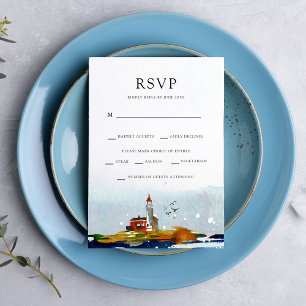 Invitation Répondre au 'By The Sea' avec des options de plat 