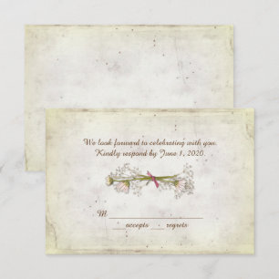 Invitation Répondre au mariage - bouquet de pâquerettes avec 