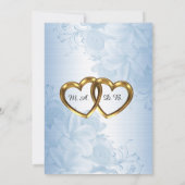 Invitation Répondre s'il vous plaît élégant satin bleu mariag (Dos)