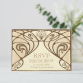 Invitation Répondre SVP, Gatsby le Magnifique, or sur ivoire (Debout devant)