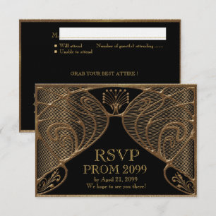 Invitation Répondre SVP, Gatsby le Magnifique, or sur noir