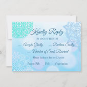Invitation Répondre SVP Mariage Mandala Bleu Sarcelle Blanc (Devant)