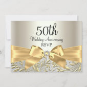 Invitation Réponse 50e anniversaire de mariage Bow & Floral S (Devant)