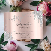 Invitation  Réponse à la Bat Mitzvah Paillettes Argentées 