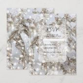 Invitation Réponse à la Mariage Scintillement de Stalactite M (Devant / Derrière)