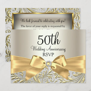 Invitation Réponse à l'anniversaire de mariage de 50 ans Arc