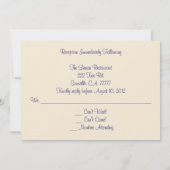 Invitation Réponse à une réception de mariage victorien (Dos)