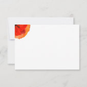 Invitation Réponse aimable Poppy Rouge Blanc Élégant (Dos)