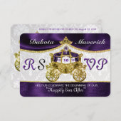 Invitation Réponse au conte de fées royal avec demande de cha (Devant / Derrière)