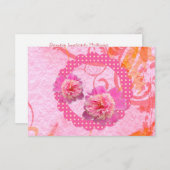 Invitation Réponse au mariage avec des pivoines (Devant / Derrière)