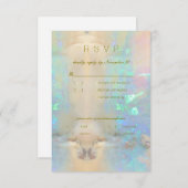Invitation Réponse au mariage avec pierre précieuse d'opale (Devant / Derrière)
