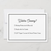 Invitation Réponse au mariage & Choix de repas (Dos)