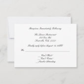 Invitation Réponse au mariage de la réception de la Tulipe Ro (Dos)