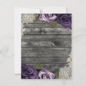 Invitation Réponse au mariage Fleurs roses pourpre profond de (Dos)