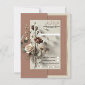 Invitation Réponse au mariage floral botanique moderne Mousse (Devant)
