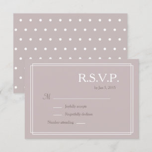 Invitation Réponse au mariage minimaliste rose poudré à pois