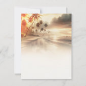 Invitation Réponse au mariage sur la plage au coucher du sole (Dos)