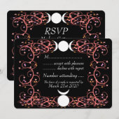 Invitation Réponse au mariage Wiccan du Dieu cornu & de la Tr (Devant / Derrière)