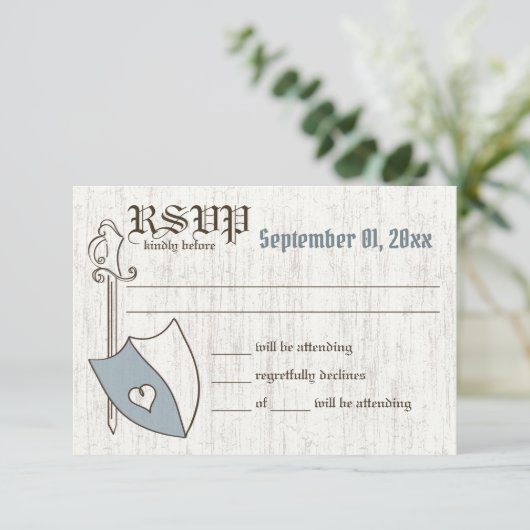 Invitation Réponse aux armes Mariages Renaissance (Debout devant)