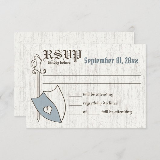 Invitation Réponse aux armes Mariages Renaissance (Devant / Derrière)