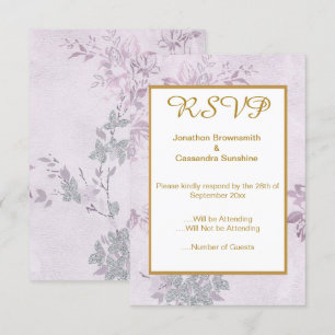 INVITATION RÉPONSE AUX MARIAGES FLORAUX LILAC PURPLE VINTAGE