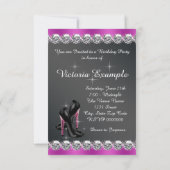 Invitation Réponse chic fuchsia pour la fête d'anniversaire d (Dos)