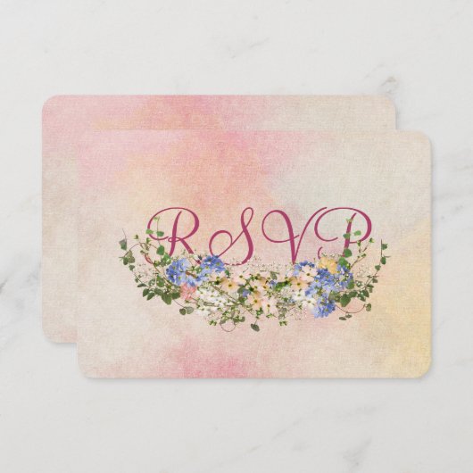 Invitation Réponse de bouquet floral de mariage (Devant / Derrière)