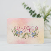 Invitation Réponse de bouquet floral de mariage (Debout devant)