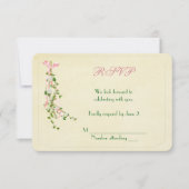 Invitation Réponse de branche florale de mariage (Devant)