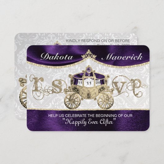 Invitation Réponse de Conte de Fées Royal (Devant / Derrière)