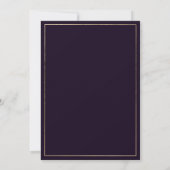 Invitation Réponse de luxe fleurale violet foncé et or blanc (Dos)
