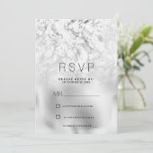 Invitation Réponse de luxe gris blanc marbre RSVP (Debout devant)
