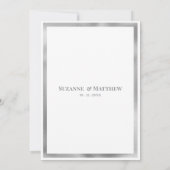 Invitation Réponse de luxe gris blanc marbre RSVP (Dos)