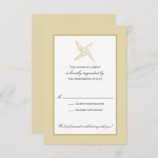 Invitation Réponse de mariage à la croix de Ste Brigitte irla (Devant / Derrière)