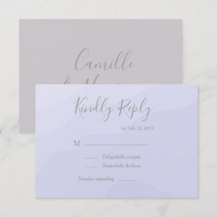 Invitation Réponse de mariage à l'aquarelle lavande de type é