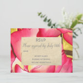 Invitation Réponse de mariage à thème rose rose art rustique (Debout devant)