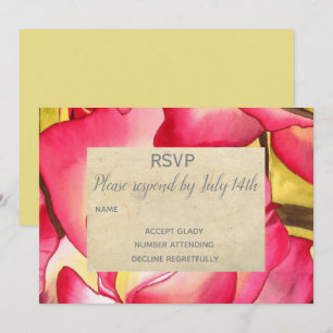 Invitation Réponse de mariage à thème rose rose art rustique