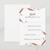Invitation Réponse de mariage automnal blé orange (Devant / Derrière)