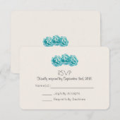 Invitation Réponse de mariage aux roses aquarelles sarcelles (Devant / Derrière)