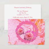 Invitation Réponse de mariage avec des pivoines (Devant / Derrière)