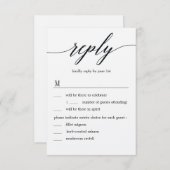 Invitation Réponse de mariage avec options de menu Kraft écri (Devant / Derrière)