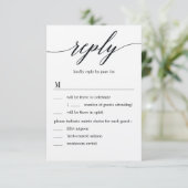 Invitation Réponse de mariage avec options de menu Kraft écri (Debout devant)