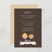 Invitation Réponse de mariage avec portrait personnalisé (blo (Devant / Derrière)